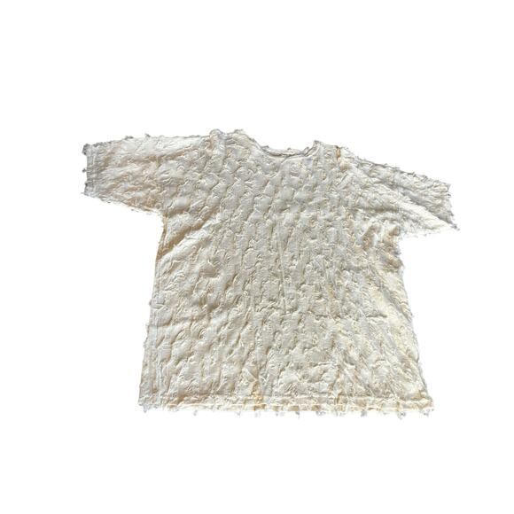 Vintage Cream Textured Lounge Set Oversized Monochrome Minimalist Pants M/L - Picture 3 of 12